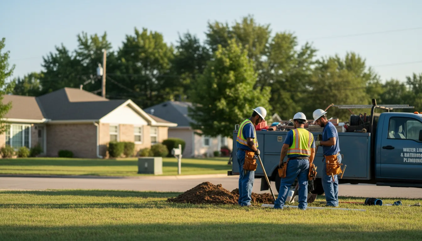 Residential water line and bathroom plumbing service in Durham, MO